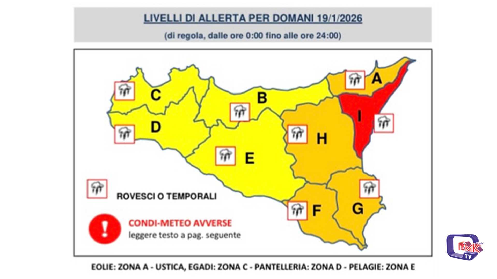 Maltempo. Atteso peggioramento nel settore occidentale della Sicilia 